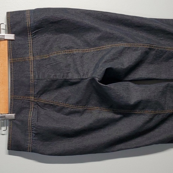 Bisou Bisou Michele Bohbot Jeans womens sz 12 black zipper front no buttons wide - Picture 9 of 11